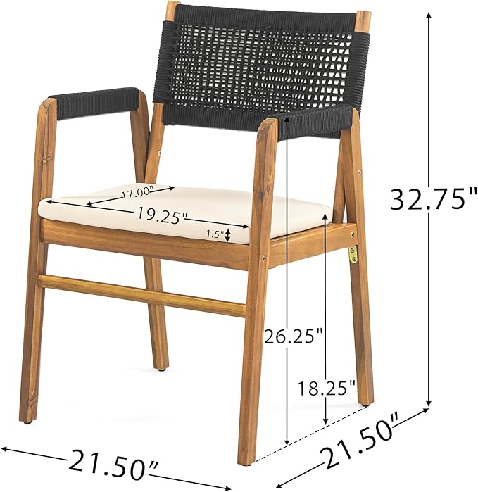 Christopher Knight Home Pasco Acacia Wood Outdoor Dining Table Set - Image 11