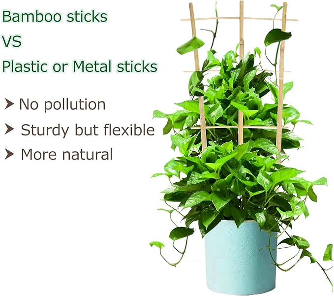 Plant Trellis Indoor, 3 Pack Bamboo Trellises, 16in Fan-Shaped Trellis - Image 4
