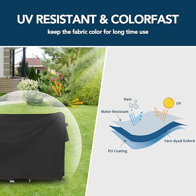 Easy-Going Rectangle Patio Furniture Cover Waterproof Outdoor Dining Table and - Image 3