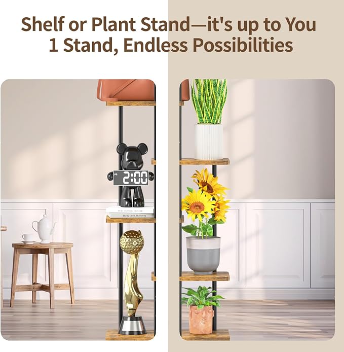 LASZOLA Black 7 Tiered Wood Plant Stand Indoor - Image 8