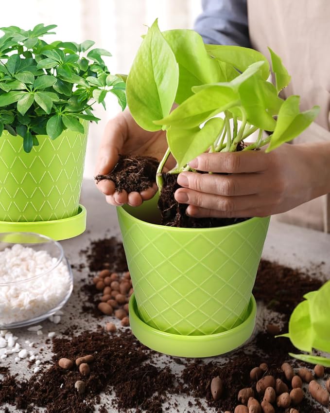 EFISPSS 5 Inch Ceramic Plant Pots Indoor, Planters - Image 4