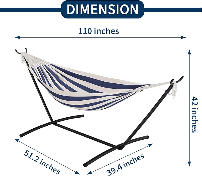 GAOMON Double Hammock with Stand, 450 lb Capacity, Adjustable Portable Hammock - Image 2