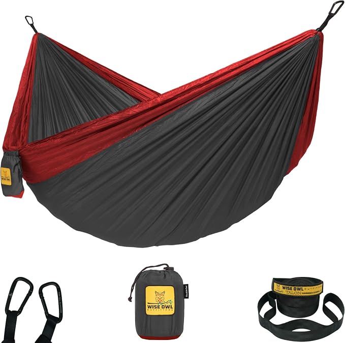 Wise Owl Outfitters Camping Hammock – 500lbs Portable Hammock by WiseOwlOutfitters