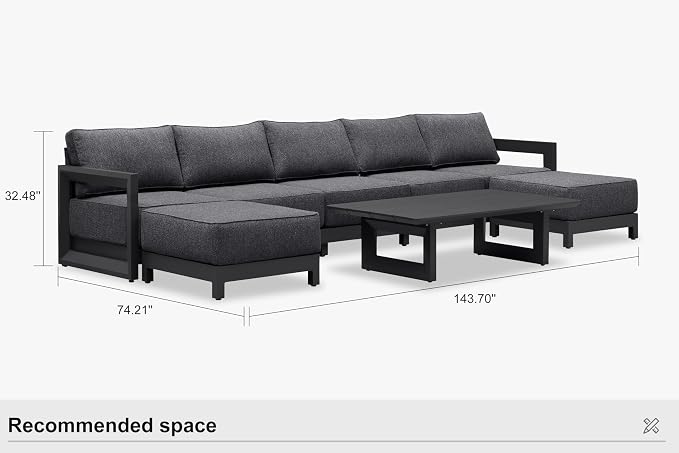PURPLE LEAF Patio Furniture Set U-Shaped Outdoor Couch - Image 9
