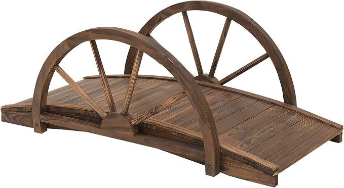 3.3ft Wooden Garden Bridge Arc Footbridge by Klaczituj