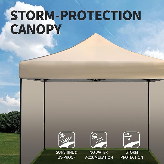10x10 Pop up Canopy Tent with Sidewalls, Heavy Duty Waterproof Sun Shade Canopy - Image 2