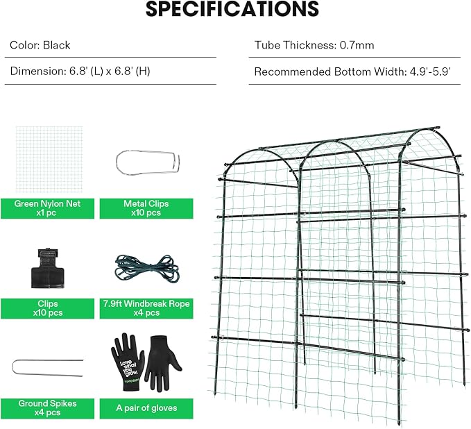 VIVOSUN 7Ft. Arch Trellis for Climbing Plants, Lightweight Metal Plant Support - Image 6