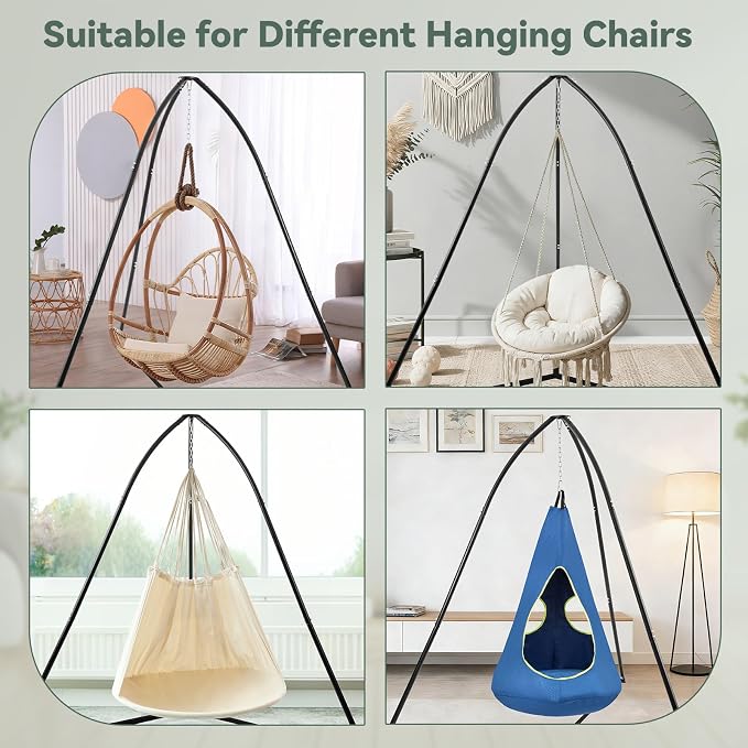 Tripod Hammock Chair Stand for Multi-Use, Heavy-Duty Sensory Swing Stand for - Image 3