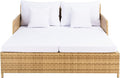 SAFAVIEH Outdoor Collection Cadeo Natural/White Cushion Daybed PAT7500D by SAFAVIEH