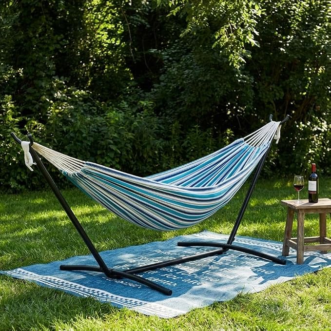 GAOMON Double Hammock with Stand, 450 lb Capacity, Adjustable Portable Hammock by GAOMON