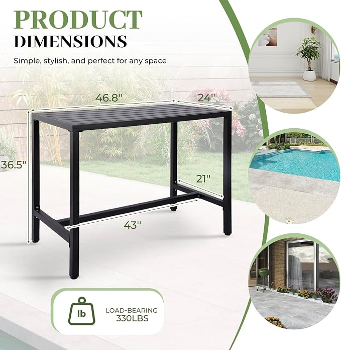 Outdoor Bar Table, Patio Counter Height Bar Table - Image 2