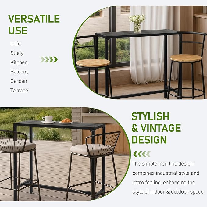 Outvita Outdoor Bar Table, Bistro Rectangle - Image 7