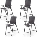 Giantex Set of 4 Folding Wicker Rattan Bar Chairs High Stool by Giantex