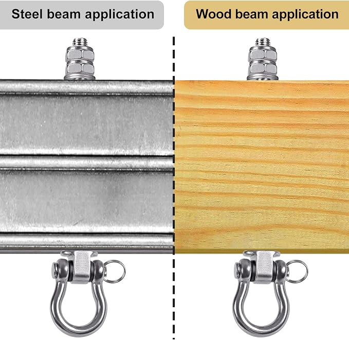 SELEWARE Heavy Duty Bearing Swing Hangers, 4 Pack Stainless Steel Swing Hooks - Image 3