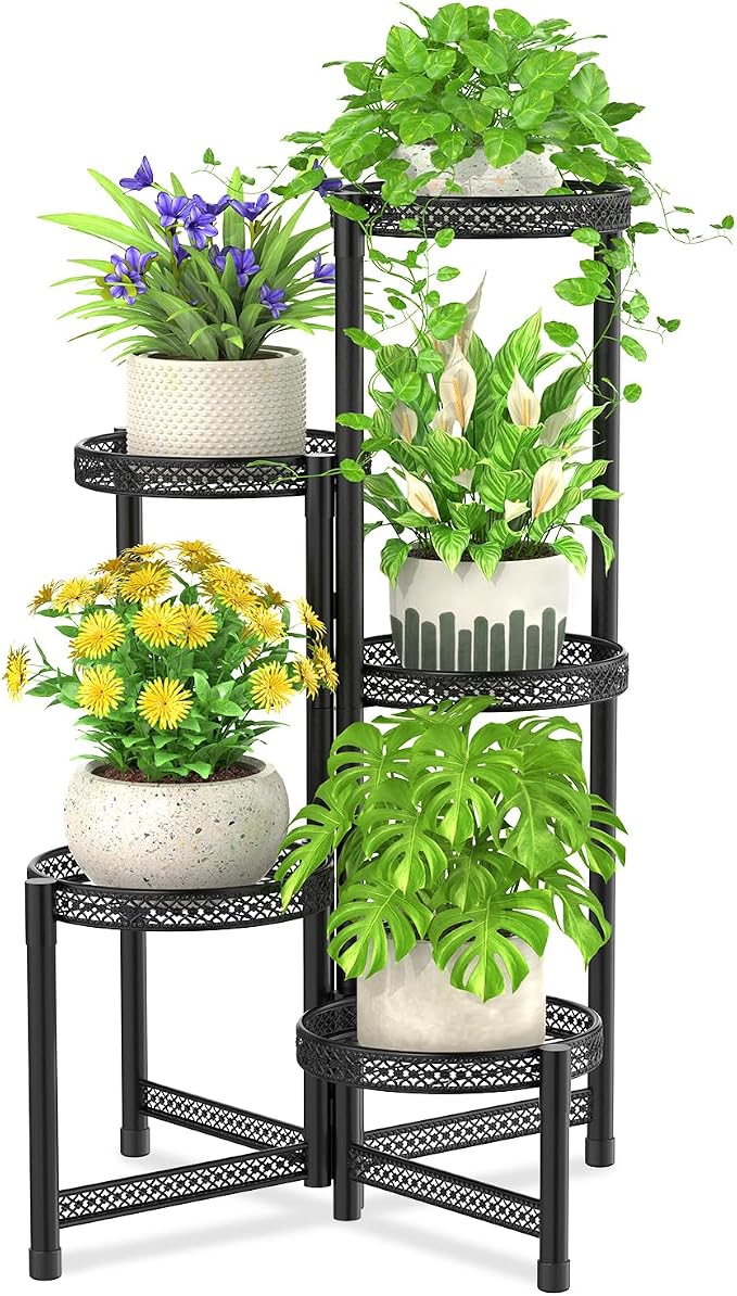 iDavosic.ly Plant Stand Indoor Outdoor, 5 Tier Corner Metal Flower Display by iDavosicly