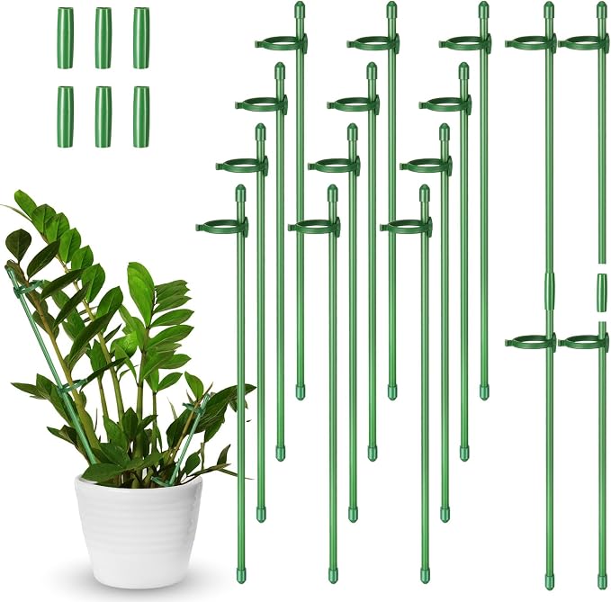 meekoo 12 Pcs Adjustable Garden Plant Support Stakes Single Stem Plant Cage by meekoo