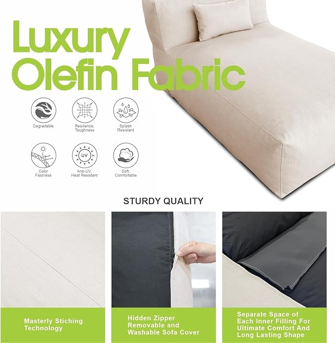 Outdoor Bean Bag Lounger Chair, Big Comfy Outdoor Daybed - Image 6
