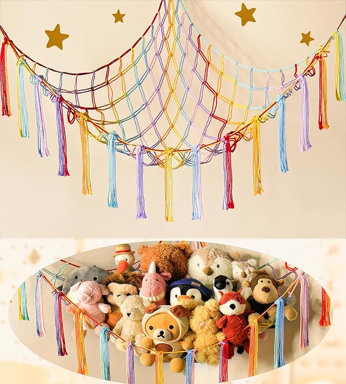 Stuffed Animal Hammock Corner Storage Net Cute Preppy Trendy Stuff Gifts by MirolamUS