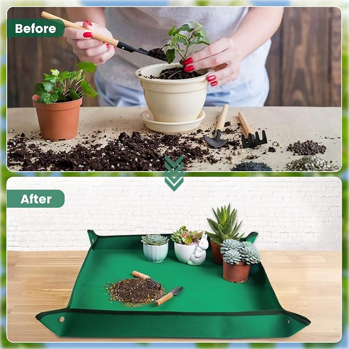 Plant Repotting Mat for Indoor Plants Transplanting Table Top Gardener Portable - Image 2