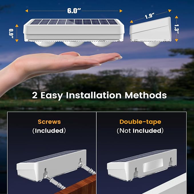Solar Fence Lights Outdoor, Warm/Natural/Cool White, IP65 Waterproof, Fence - Image 6
