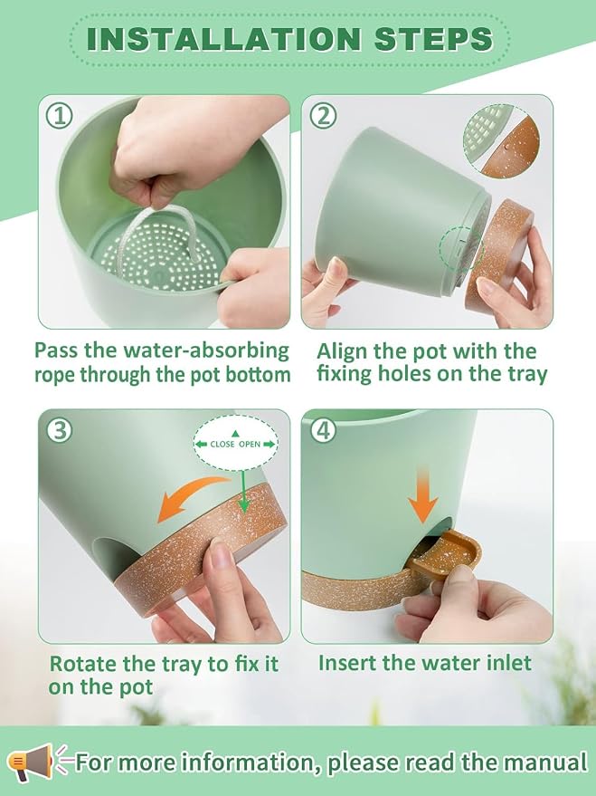 5in Self Watering Pots for Indoor Plants - Image 7
