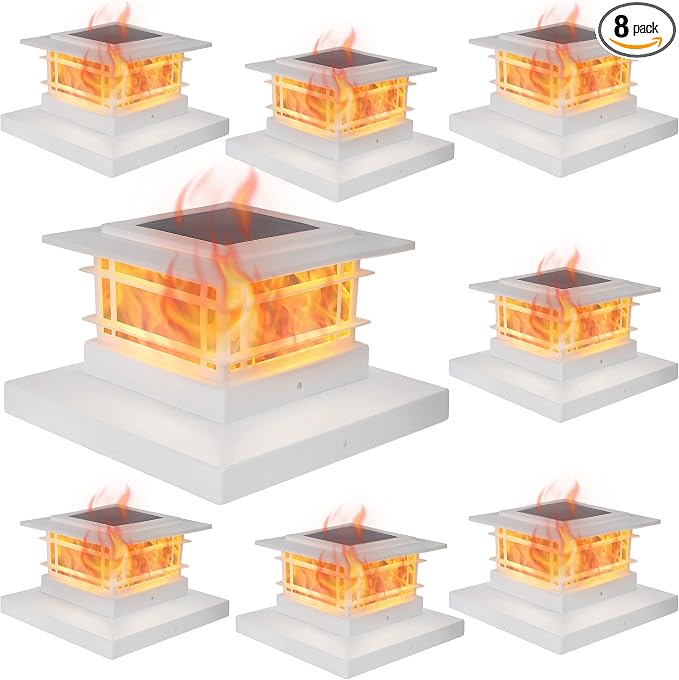Dynaming 8 Pack Solar Post Cap Lights Outdoor by Dynaming