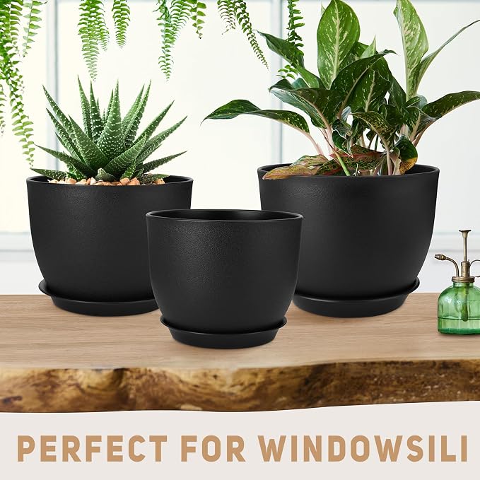 Plant Pots 12/10/9 inch Set of 3, Flower Pots - Image 5