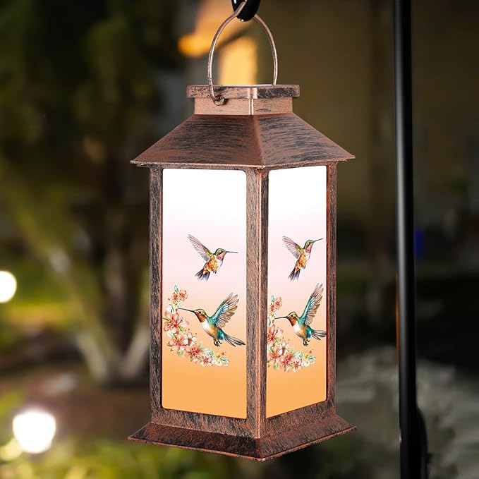 Solar Lantern Outdoor Waterproof Hummingbird Garden Decor Birthday Gifts by Unknown