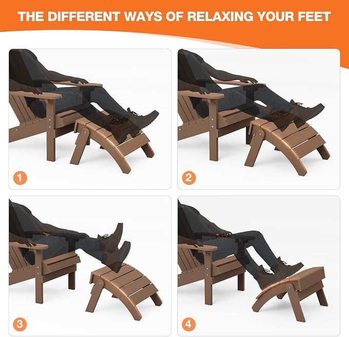 YEFU Adirondack Ottoman, Patio Foot Rest, Adirondack Foot Rest - Image 7