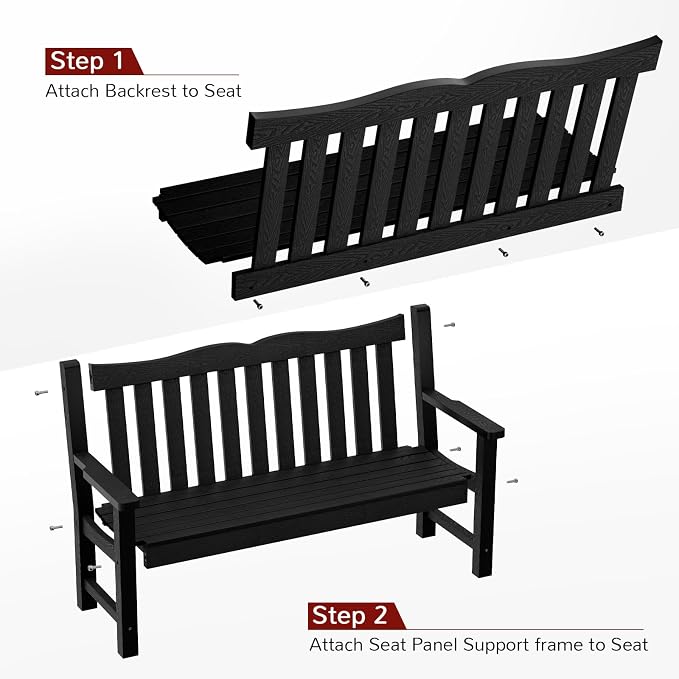 Stoog All-Weather Outdoor Benches Set of 2, Never Fade & Rust-Proof HIPS - Image 8
