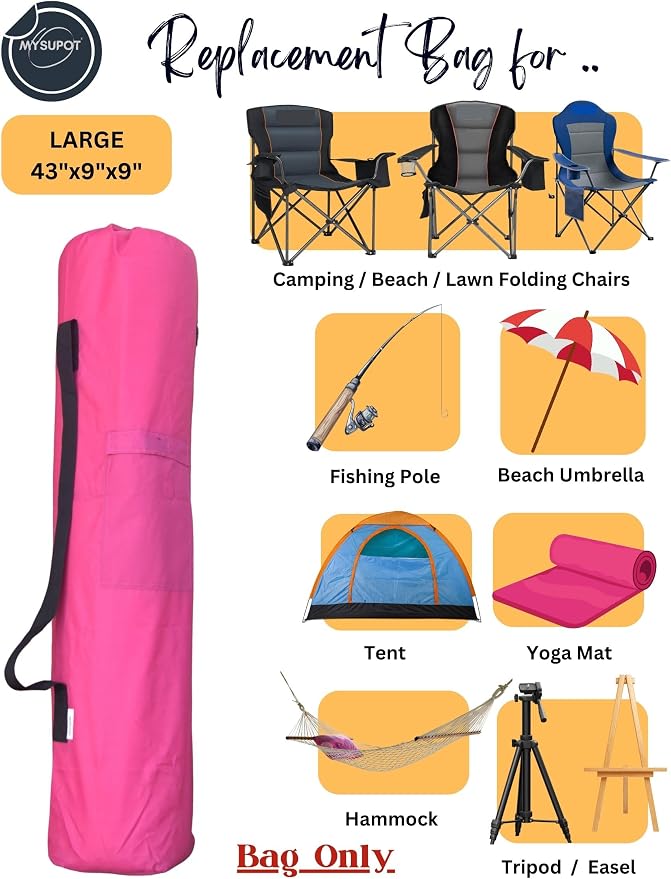 43"x9"x9" Replacement Bag for Folding Camping Chair, Camp Chairs, Yoga Mat - Image 5