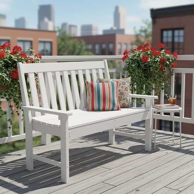Tangkula HDPE Outdoor Garden Bench - Image 4