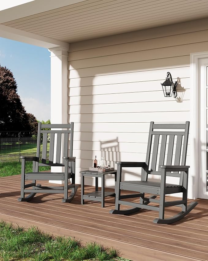GarveeLife Outdoor Side Table 2-Tier, 18 in HDPE All Weather Resistant Patio - Image 2