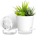 Plant Pots 8 Inch Self Watering Pots, 2 Pack Plastic Planters by SQKH