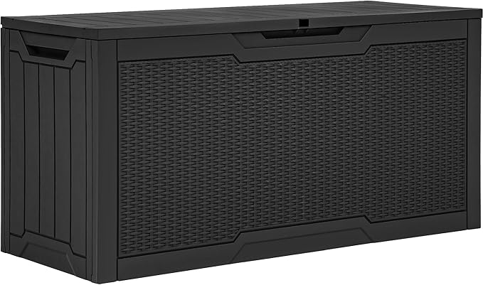 YITAHOME 80 Gallon Resin Deck Box, Weather Resistant Outdoor Rattan Storage Box - Image 7