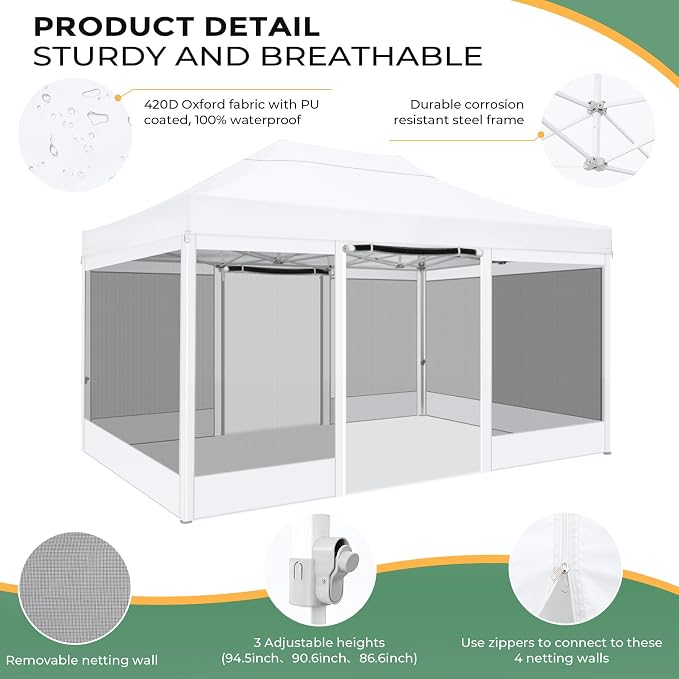 COBIZI 10x15 Heavy Duty Pop Up Canopy - Image 5
