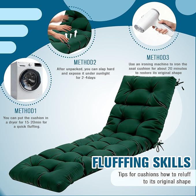 MTMR Chaise Lounge Cushion Outdoor, Non-Slip Chair Cushion - Image 8