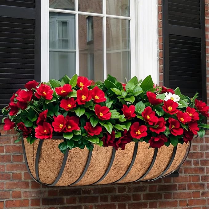 hehimhis Balcony Planters Railing Hanging 24inch 4 Pack Window Planter Box - Image 7