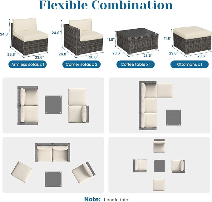 Outdoor Patio Furniture Set, Rattan Outdoor Sectional Furniture, Patio - Image 2
