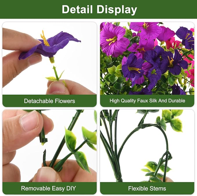 INQCMY Artificial Flowers for Outdoors Fake Plants Spring Decoration, 12 - Image 3