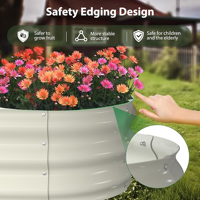 Raised Garden Bed Kit, Oval Large Metal Raised Beds - Image 5