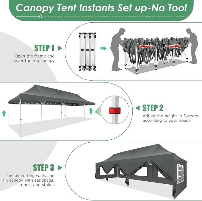COBIZI Canopy Tent 10x30 Pop Up Canopy - Image 3