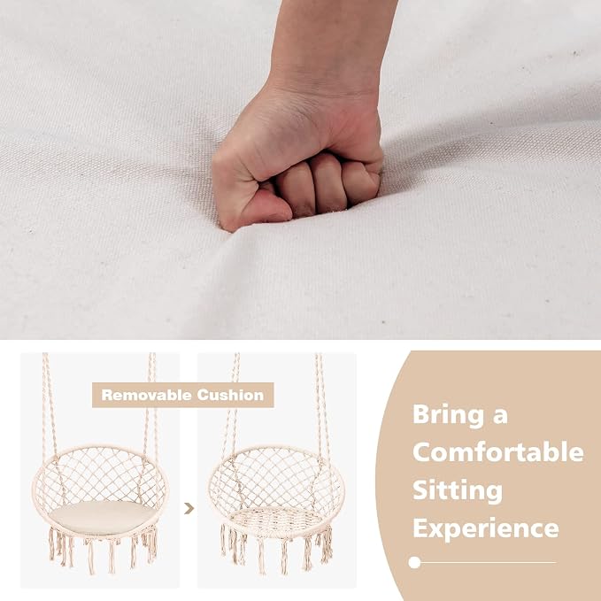 Giantex Hammock Chair Macrame Swing - Image 4