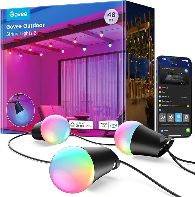 Govee Smart Outdoor String Lights 2, 48ft Outdoor Lights by Govee