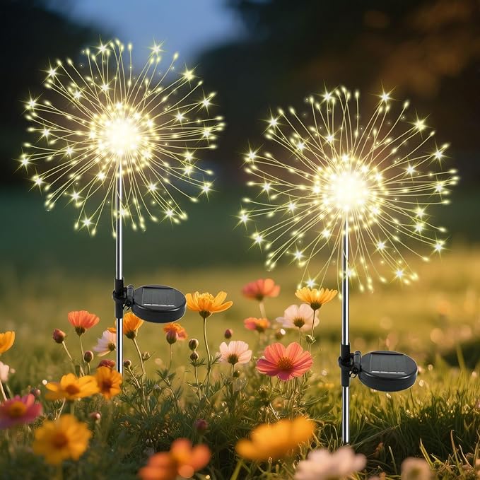 Garden Outdoor Lights, 2 Pack 120 LED Solar Garden Lights Fairy Lights Outdoor by Slyuexu