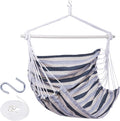 Backyard Expressions Striped Hammock Chair Hanging Rope Swing Chair, Anti Slip by BackyardExpressions