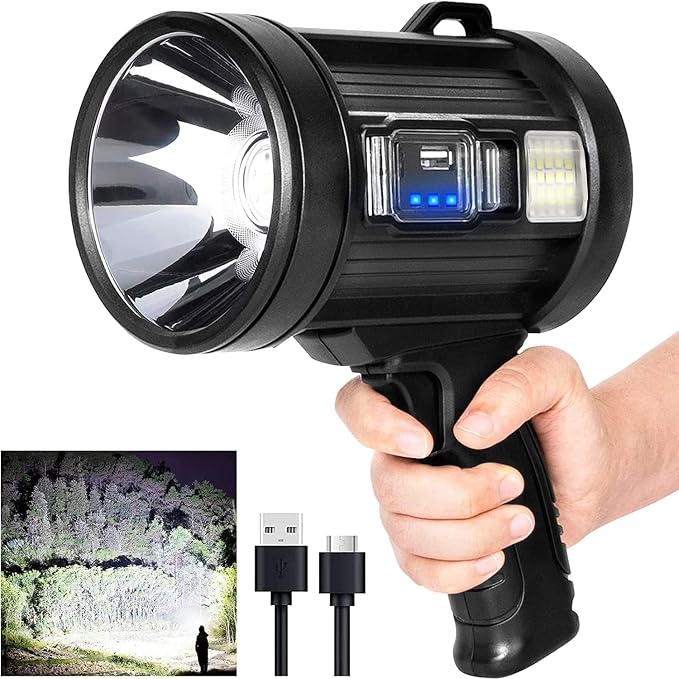 MIXILIN Rechargeable Spotlight, 000 Lumens Handheld Hunting Flashlight Led Spot by MIXILIN