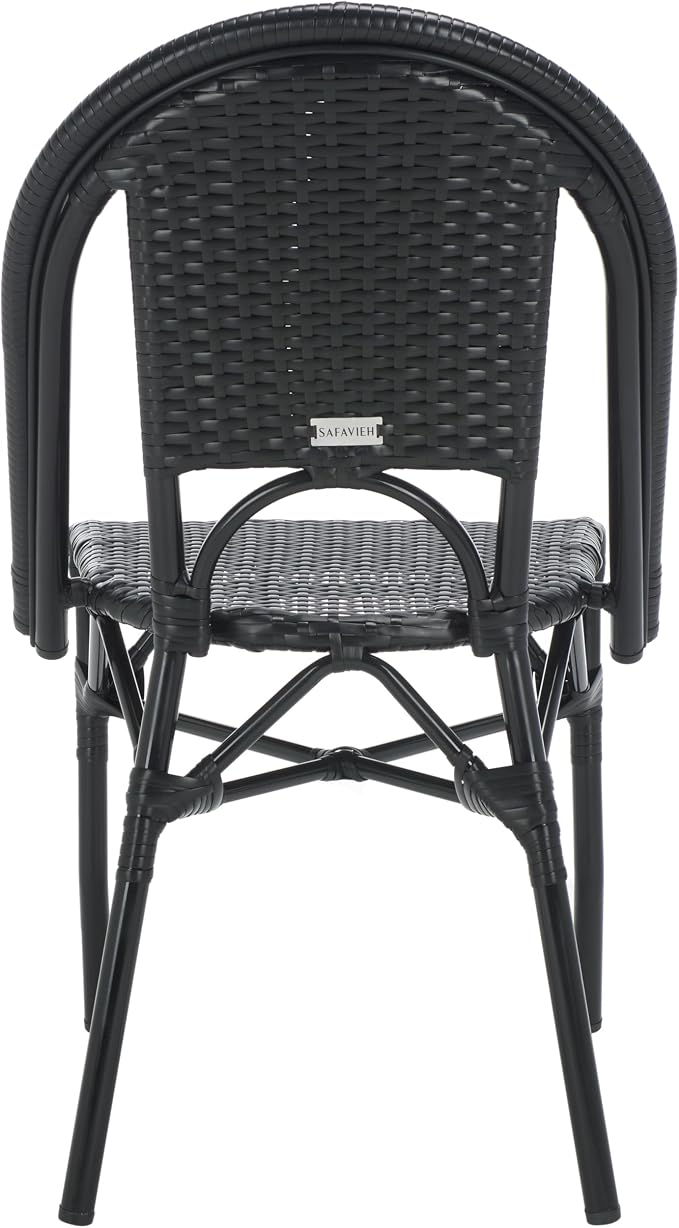 SAFAVIEH Outdoor Collection Torino Black Parisian Bistro Chair Set of 2 - Image 5