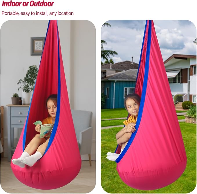 Kids Pod Swing Seat, Max 300 Lbs, Child Sensory Swing Chair Indoor & Outdoor - Image 7