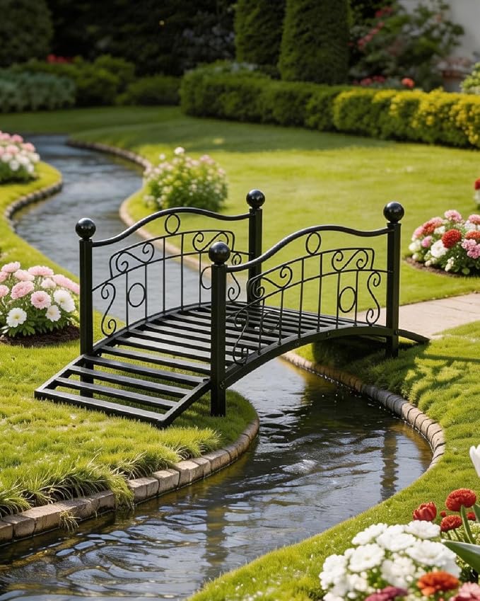 Outvita Metal Garden Bridge for Outdoor, Elegant Decorative Bridge - Image 7
